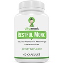 VitaMonk Melatonin zdarma spánková pomoc s hořčíkem, GABA, Theanine a Apigenin - Přírodní spánková pomoc bez melatoninu, Přírodní spánkové pomůcky pro dospělé, Prášky pro dospělé, Spící pomůcky pro dospělé