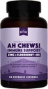 Natural Rhythm Ah Chews! Imunitní Booster Lozenges pro děti a dospělé, No Add Sugar, s Elderberry, Zinek & Vitamin D3, 60 Kapsle