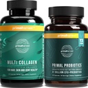 Primal Harvest Probiotika & Multi kolagen doplňky pro ženy a muže Pre a Probiotika s 31 bilion CFU a kolagen Peptides pilulky Bundle