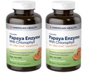 American Health Papaya enzym s chlorofyl žvýkací tablety - 600 Počet (200 Celkem Servings) (Balení po 2)