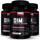 FORCE FACTOR DIM, 3- balení, pilulky na snížení estrogenu u mužů, Diindolylmethan dodatek s klíčovými přírodními složkami a Superior absorpce, Diindolylmethan 300mg, pracuje rychle, 90 Kapsle