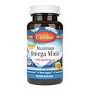 Carlson - Maximum Omega Minis, 1000 mg Omega-3s, funkce srdce, Podpora mozku a zdravé stárnutí, Lemon, 60 Mini Softgels