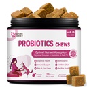 CÍLOVÉ PRObiotika NATURY pro psy a trávicí enzymy pro stravitelné zdraví - Plus rybí olej a vitaminy dodatek pro alergie a imunitní a itchyní pleť, 120 Kuřecí ochucené probiotické měkké žvýkačky