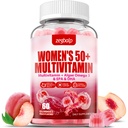 Sugar- Free Womens Multivitamin 50 Plus Gummies s vápníkem, hořčík, zinek, vitamín A, C, D3, E, K2, B Complex, Folát, Biotin - Multi vitamíny a minerální látky pro pleť, energie, imunitní podpora
