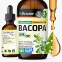 BIO KRAUTER Bacopa Monnieri Drops - Mozková podpora Brahmi doplňky - Liquid Bacopa doplňky - Alkohol & cukr zdarma - Vegan 2 Fl.Oz.