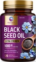 Black Seed Oil 1000mg - Premium Extra Strength Nigella Sativa Blackseed Oil - Black Seed Oil Skin, Digestive Health & Imunitation Support - Non- GMO Antioxidant, gluten zdarma dodatek - 120 Softgels