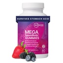 Probiotické gumy pro ženy, muže a děti - MegaSporeBiotické gumy - 4 Bacillus probiotics for Digestive Health & Microbiome Support - Berry Flavor (60 Gumies)