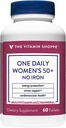 Vitamin Shoppe Jedna denně žen 50 + Multivitamin s č. železo, víceminerální doplněk, podporuje výrobu energie, podporuje kardiovaskulární, vizní a imunitní zdraví (60 Tablety)