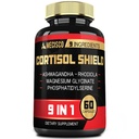 9in1 Cortisol Shield - Ashwagandha & Magnesium Glycinate, Rhoddiola, Fosfatidylserine, L-Theanine, Licorice Root, St. John 's Wort, Lions Mane - Mind & Mood, Restful Night Support - 60 Kapsle