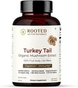 ROOTED Active 's Turkey Tail Mushroom Extract Capsle 124; Heart Health, Stress Relief, Játra. USDA Organic, 35% Beta Glucans, Certified Organic (120 Kapsle)