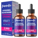 Lipozomální glutathion Tekutý dodatek (balení po 2), 98% absorpce, s vitaminem C, L - Glutathione, 2 Fl Oz na láhev