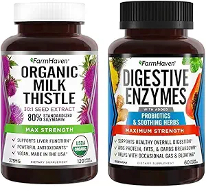 FarmHaven trávicí enzymy s 18 Probiotika & Byliny Mléčné tenké kapsle