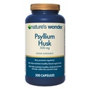 Příroda 's Wonder Psylium Husk 500 mg Kapsle pro stravitelné zdraví, Plant- based Fiber, 200 Počet