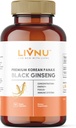 LiVNu 124; Premium Korean Black Panax Ginseng Ginseng 124; High Ginsenosids for Energy, Focus, Performance, Stamina, a imunitní podpora 124; Vegan pilulky
