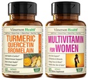 Quercetin s bromelainem a kurkuminem a kompletním multivitaminem pro ženy
