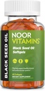 Noor Vitamins Halal Black Seed Oil Capsules, Halal Vitamins, 1000 mg Black Seed Oil from Nigella Sativa, Thymoquinone, Non- GMO, Gluten Free, 60 Count