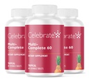 Oslavte Vitamíny Multi- Complete Chewables, 60mg Iron - Denní Bariatric Multivitamin pro Sleeve Gastrektomie & Gastric Bypass Chirurgie Pacienti - Essential Vitamíny & Minerály - Tropické (180 Tablety)