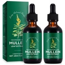 Mullein Drops for Lungs 4 Fl Oz - Mullein Leaf Extract for Lungs with chlorofyll - Přírodní bylinný dodatek pro vyčištění plic, Respirační podpora, Zvyšuje imunitu, Divestivní Wellness