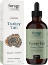 Forage Hyperfoods - Původní kanadský divoký Turecko Tail Houba Superfood Liquid Supplement Extract Tincture, Vegan, Non- GMO, imunitní systém a Gut Health Support, 118ML