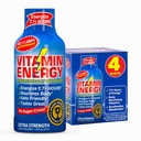 Vitamin Energy B12 11,000% Extra Strength Energy Shot Açaí Pomegranate 4 Pack, 260mg přírodní kofein, B12 & B6, nootropic Focus, Vitality, Nulový cukr, gluten- Free, Vegan, Kosher, 1.93 fl oz