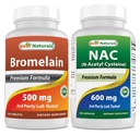 Nejlepší Naturals Bromelain 500 mg & NAC 600 mg