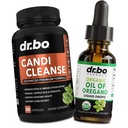 Candi Cleanse & Oregano olejové kapky - Extra síla Probiotický komplex Cleanser & Organic Liquid - Přírodní ústní Bylinné kyselé kapsle & olej z Oregano kapky Tincture Extract