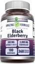 Amazing Applicas Sambucus Black Elderberry CLAS124; 300 Mg Extract 10: 1 (3000 Mg Ekvivalentní) CLAS124; Veggie Capsules CLAS124; Non- GMO CLAS124; Gluten- Free CLAS124; Made in USA (1 balení, 360 Počet)