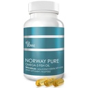 Norsko Čisté Omega33 Fish Oil Softgels 2,400mg (90ct) - 4X Koncentrované EPA & DHA, Triple Distilled, Burless, Wild Catched, Skin & Hair, Spojky, Heart Health