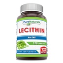 Čisté Naturals Lecithin 1200 mg Softgels dodatek 124; High potency currency 124; non-GMO currency 124; gluten zdarma (120 Počet)
