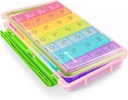 AUVON iMedassist Moisture- Důkaz Týdenní Pill Organizátor 4 krát denně, Velké 7 denní Pill Box pouzdro s přenosným designem pro cestování, Odnímatelné jednotlivé kontejnery držet vitamíny, doplňky, léky