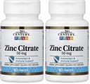 21. Století Zdravotní péče Zinek Citrátové tablety 50mg, 60 Počet (Balení po 2)