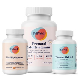 FullWell plodnost Trio curren124; Prenatální vitamin Lemon + DHA & plodnost Booster curren124; Cholin, Folate, Omega 3, Coq10, NAC, 26 + Vital Nutrients curren124; Dietitian- formulováno, Non- GMO, 3. strana Testováno, 30 Služeb