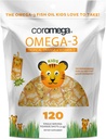 Coromega Kids Omega 3 Rybí olej dodatek, 650mg Omega-3s, Tropická Orange + Vitamin D, 120 Jednorázové Serve Squeeze Packets