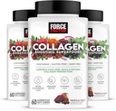 FORCE FACTOR Kolagen posílení Superfoods, Vegan Collagen Booster pro ženy, S Biotin, Hyaluronic Acid, a vitamín C, Pro vlasy, kůže, hřebíky, a společná podpora, Tropické ovoce, 180 měkkých žvýkaček, 3-Pack