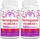 Menopauza Doplňky pro ženy, 120 Miliardy CFU Probiotika pro ženy, All- Natural Probiotické doplňky pro menopauzu Hot Flashs, Noční poty, Mood Swings a Hormon - 120 Bylinné kapsle