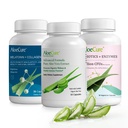 AloeCure Organic Aloe Vera Kapsle Balení - 3 Kusy - Melatonin + kolagen, Aloe Vera Kapsle, Probiotic + enzym