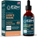 Lví hříva - Lví hříva dodatek - Promotes Mental Clarity, Memory & Focus - Lví hříva tekutina pro imunitní podporu - Houba tinktura - 2 Fl Oz by E2H