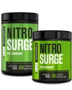 Jacked Factory NITROSURGE Pre Workout Dodatek - Nekonečná energie, Instant Strength Gains, Clear Focus, Intenzivní čerpadla - NO Booster & Powerful Preworking Energy Powder - 90 Služeb, Arctic White