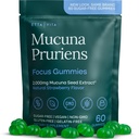 Dopamin dodatek - Sugar- Free Mucuna Pruriens Gummies (2g / porce) Energy & Focus Gummies - Potent Mucuna Pruriens Extract Supplement for Calm Mood and Motivation, Vegan, Non- GMO, Gluten- Free, 60ct