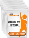 BulkSupplements.com Vitamin B12 Methylkobalamin Powder - 1% B12 Methylkobalamin, Esenciální B vitamin - B12 dodatek, gluten zdarma, 20mg na servírování, 5kg (11 liber) (balení po 1)