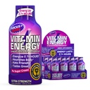 Vitamin Energy Focus + Extra Strength Energy Shot Berry 4 Pack, 260mg přírodní kofein, B-vitaminy, CoQ10, aminokyseliny, Focus, Productivity & Clarity, Nulový cukr, gluten- Free, 1.93 fl oz