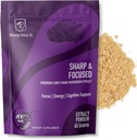 Organic Lions Mane Houbový dodatek - Lions Mane Extract Powder for Mental Clarity, Focus and Cognitive Function (45g, 30 Servings) - Sharp & Focured