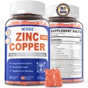 Zinkové gumy s mědí + Probiotika, Vitamin B6 pro Max Absorpce, Zinkové doplňky pro muže a ženy, Dva esenciální minerální bilance vzorec pro imunitu a Gut zdraví, Vegan, Non- GMO, 120 Cts