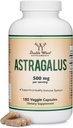 Dvojité dřevěné doplňky Imunitní posílení Astragalus 500 mg 180 Kapsle - Bohaté na flavonoidy a polysacharidy - Non- GMO, gluten zdarma, třetí strana Testováno