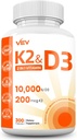 VEV Vitamin D3 K2 - Easy- to- spolknout tobolky, 300 tobolek (Balení květen Vary)