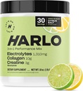 Harlo - Citrus Salt Electrolyte Drink Mix s Bovine Collagen & Creatin - Creatine Monohydrátu Powder - Energy Drink Powder - Pre Workout Powder - Sugar Free Energy Drinks - Post Workout Recovery
