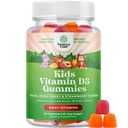 Žvýkací vitamín D Žvýkačky pro děti - Delicious Kids Vitamin D 1000 IU per Serving Gummy Vitamíny pro a Toddlers Imunitní podpora Plus Svalové zuby a zdraví kostí - Želatina zdarma ovocné příchutě