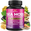 BMVINVOL Moss Black Seed Shilajit Ashwagandha + Bladderwrack, Ginger, Moringa, Turmeric, Burdock, Ginseng, Rhoddiola Rosea - 100 Kapsle