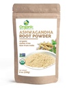 Organic Ashwagandha Root Powder-8 Ounce Ounce 124; Lab Tested for Purity Over124; Resealable Kraft Bag, Non-GMO, Indian Ginseng, Witania Somnifera -100% Raw from India, by SHOPOSR (8 oz)