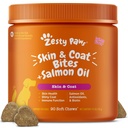 Zesty Paws losos olej pro psy kůže a kabát, Omega 3 Rybí olej Žvýkačky, Psí alergie Relief Chews, Itch Relief dodatek, 90 Počet, Losos Flavor